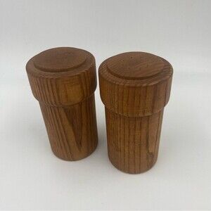 Mid Century Modern Wooden Vintage Salt & Pepper Shakers